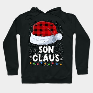 Son Claus Red Plaid Christmas Santa Family Matching Pajama Hoodie